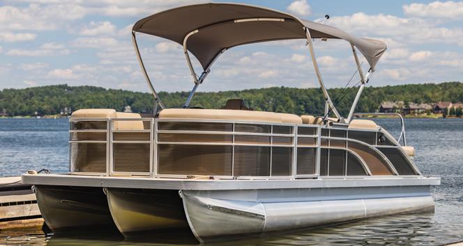 pontoon boat on the water