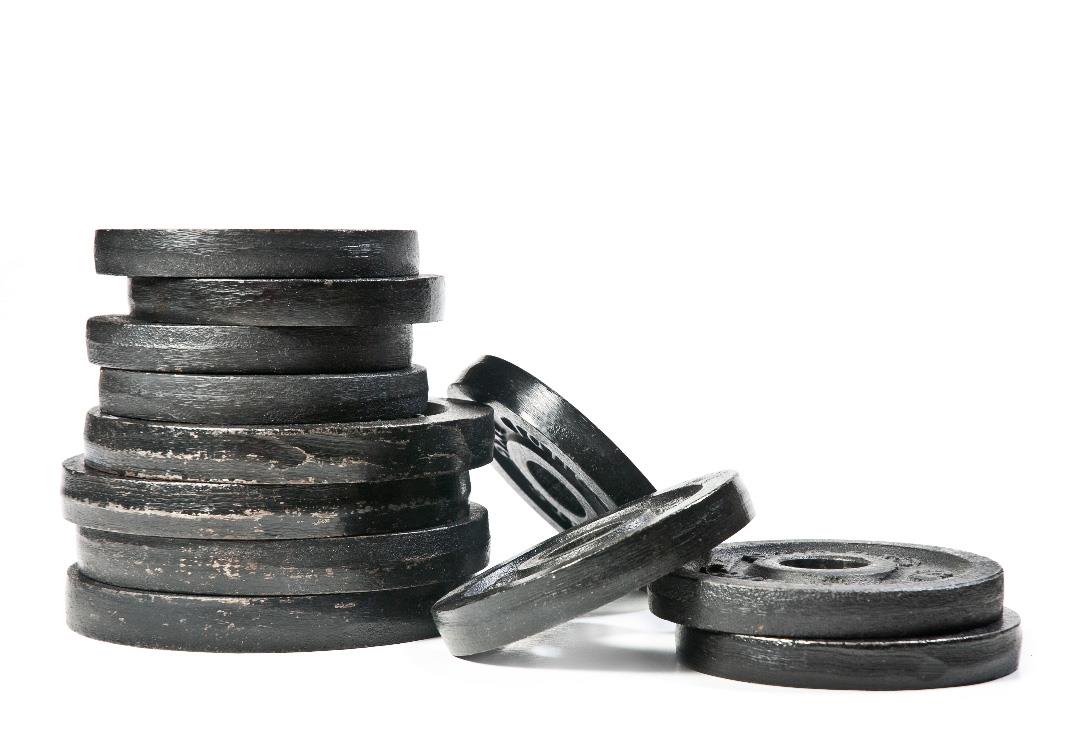 stack of fitness weights