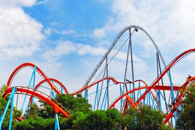 Red and blue roller coaster